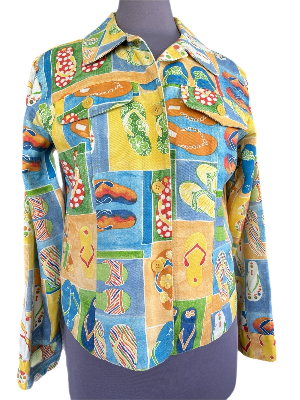 Alexis & Avery - Vintage Button Front Summer Jacket - Medium